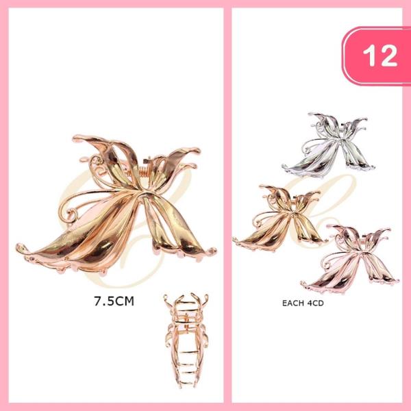 BUTTERFLY METAL HAIR CLAW CLIP (12 UNITS)