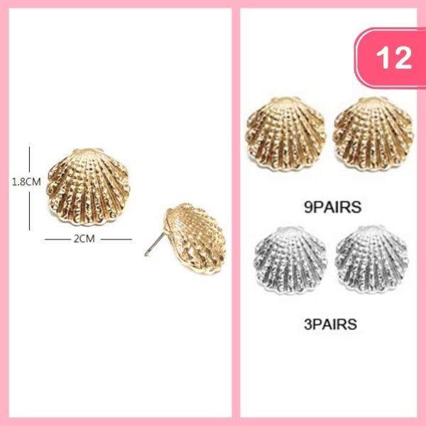 SEASHELL POST EARRING (12 UNITS)