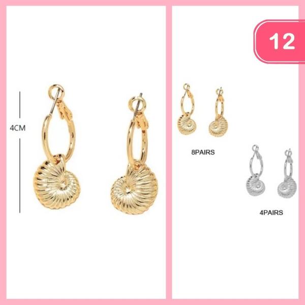 SEA SHELL DANGLE EARRING (12 UNITS)