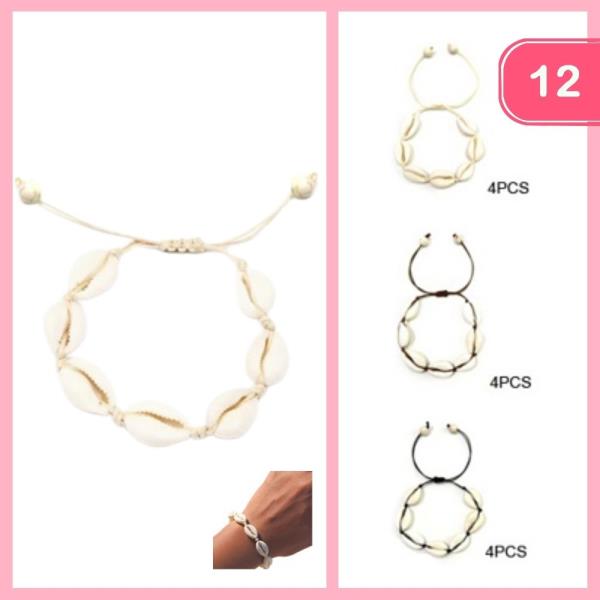 SEA SHELL ADJUSTABLE BRACELET (12 UNITS)