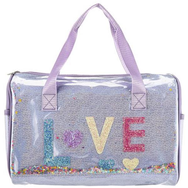 LOVE CONFETTI GLITTER SATCHEL BAG