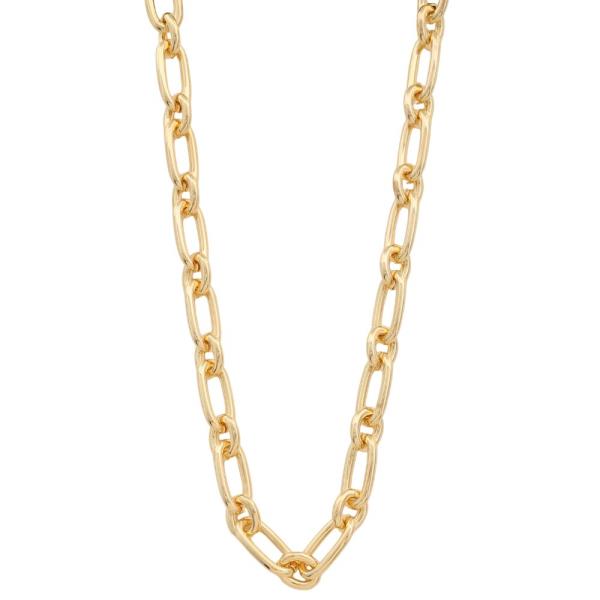 SODAJO CIRCLE OVAL LINK GOLD DIPPED NECKLACE