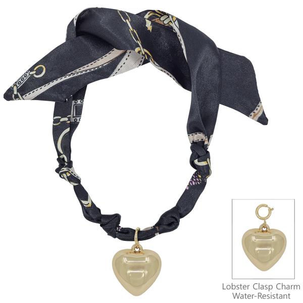SCARF NECKLACE WITH 1" PUFFY HEART