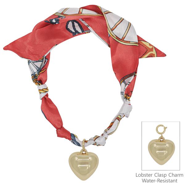 SCARF NECKLACE WITH 1" PUFFY HEART