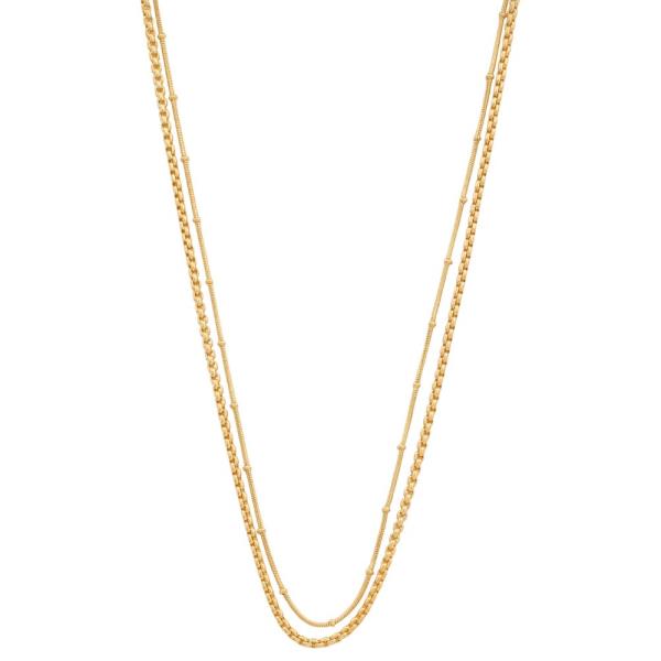 SODAJO LAYERED GOLD DIPPED NECKLACE
