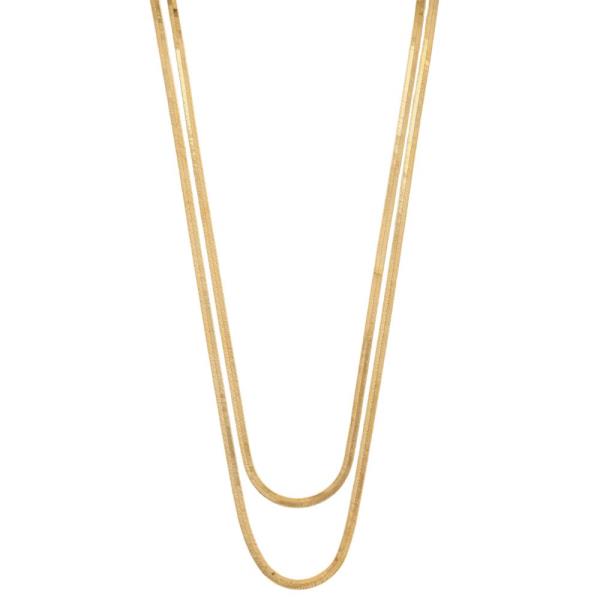 SODAJO FLAT CHAIN LAYERED GOLD DIPPED NECKLACE