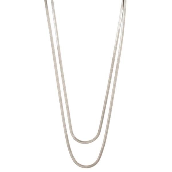 SODAJO FLAT CHAIN LAYERED GOLD DIPPED NECKLACE