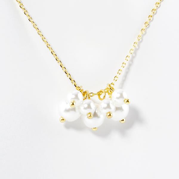 18K GOLD RHODIUM PEARL NECKLACE