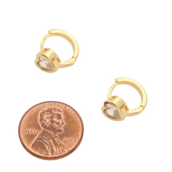 SODAJO GOLD FILLED BRASS HEART MINI HOOP EARRING