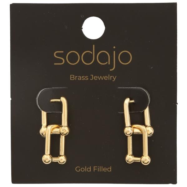 SODAJO GOLD FILLED BRASS U CHAIN LINK EARRING