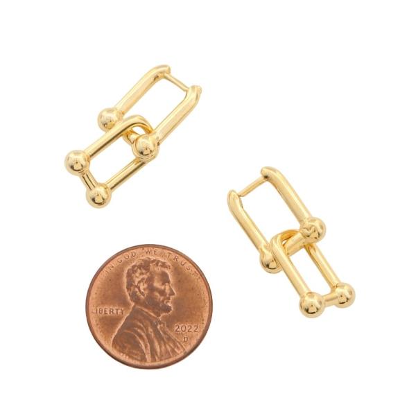 SODAJO GOLD FILLED BRASS U CHAIN LINK EARRING