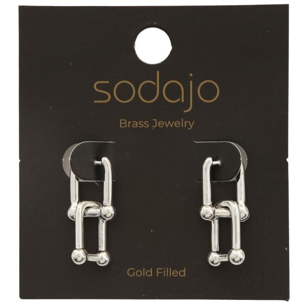 SODAJO GOLD FILLED BRASS U CHAIN LINK EARRING