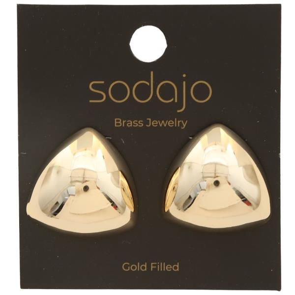 SODAJO GOLD FILLED BRASS TRIANGLE STUD EARRING