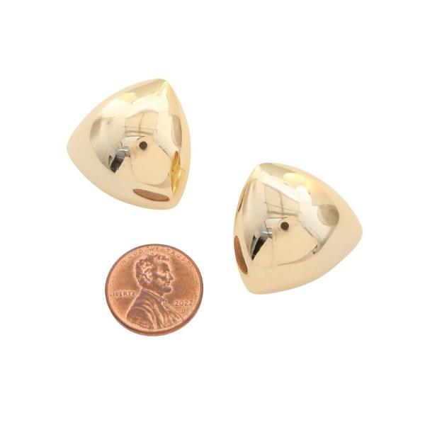 SODAJO GOLD FILLED BRASS TRIANGLE STUD EARRING