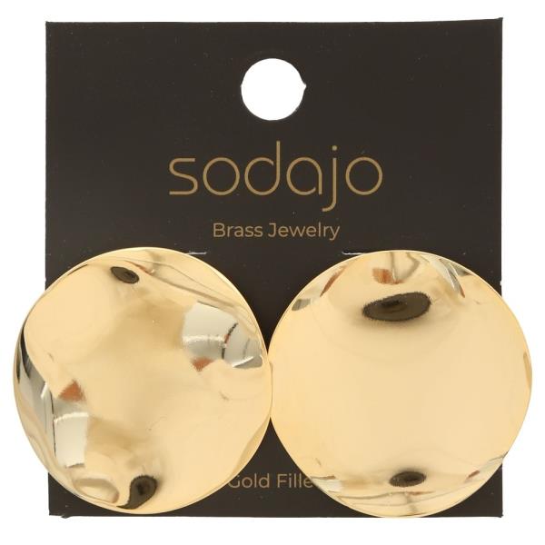 SODAJO GOLD FILLED BRASS ROUND STUD EARRING