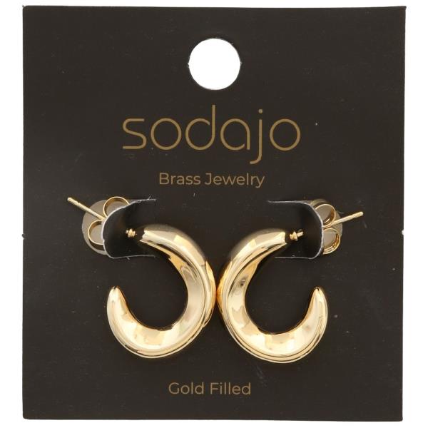 SODAJO GOLD FILLED BRASS C HOOP EARRING