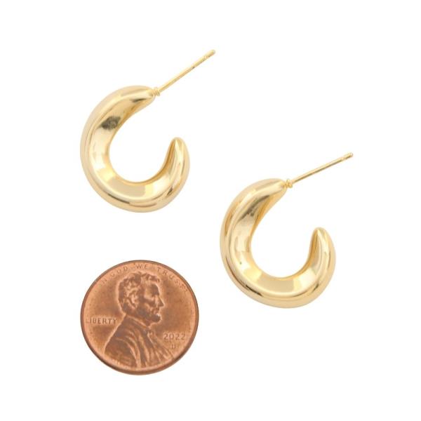 SODAJO GOLD FILLED BRASS C HOOP EARRING