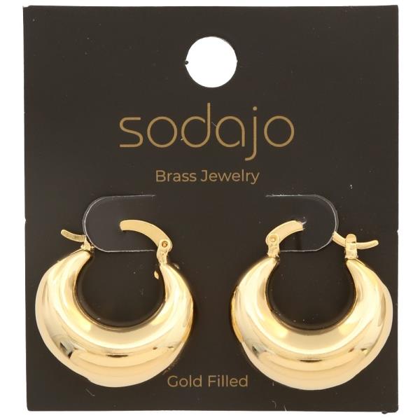SODAJO GOLD FILLED BRASS TUBE HOOP EARRING