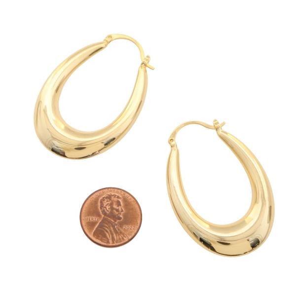 SODAJO GOLD FILLED BRASS OVAL HOOP EARRING