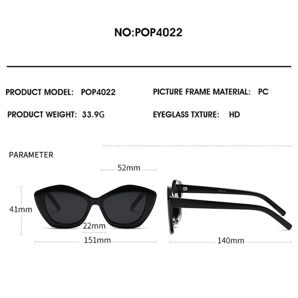 ROUNDED CAT EYE SUNGLASSES 1DZ