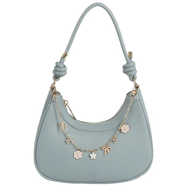 SMOOTH CURVE CHAIN DANGLE DESIGN SHOULDER BAG