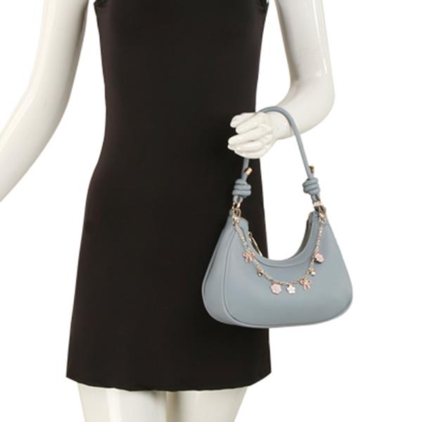 SMOOTH CURVE CHAIN DANGLE DESIGN SHOULDER BAG