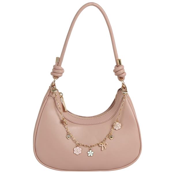 SMOOTH CURVE CHAIN DANGLE DESIGN SHOULDER BAG