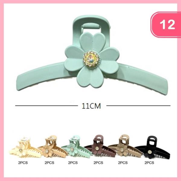 FLOWER HAIR CLAW CLIP (12 UNITS)