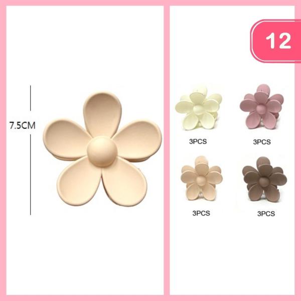 FLOWER HAIR CLAW CLIP (12 UNITS)