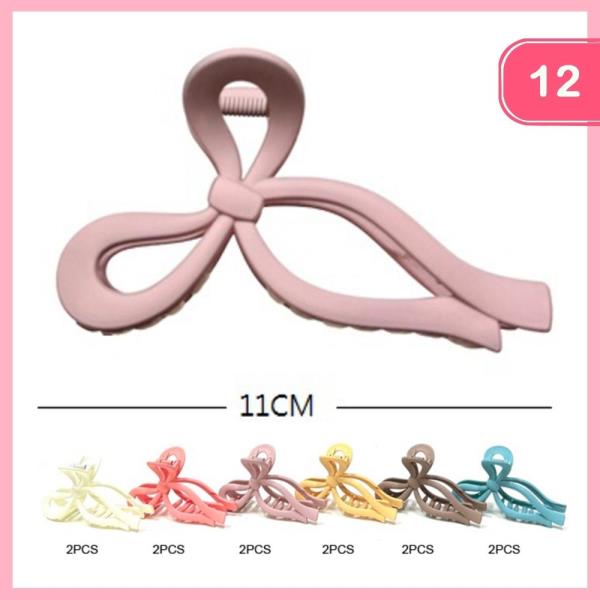 BOW HAIR CLAW CLIP (12 UNITS)