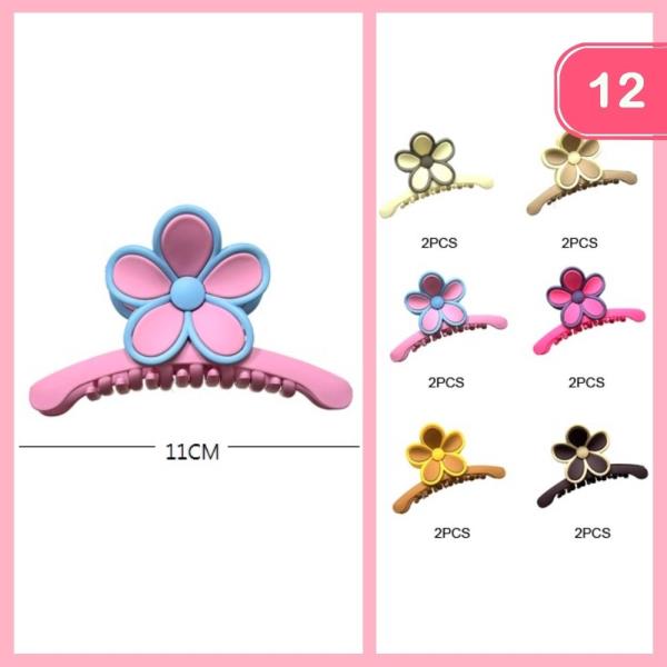 FLOWER HAIR CLAW CLIP (12 UNITS)