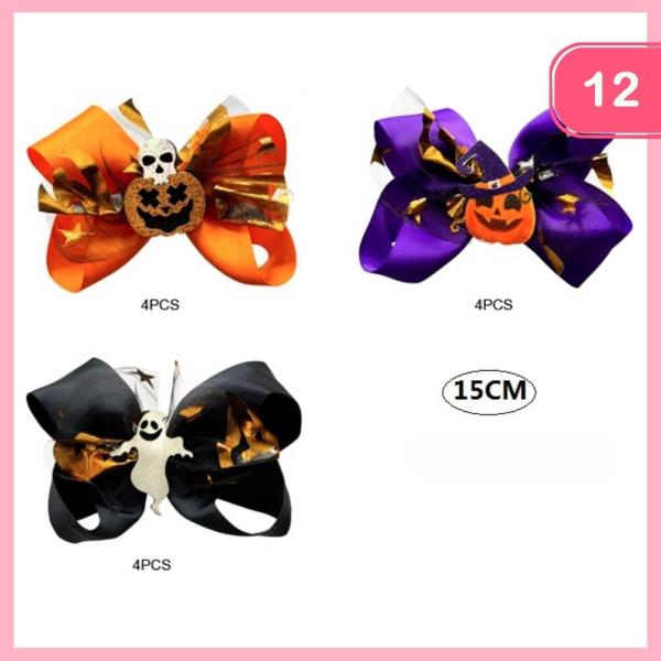 HALLOWEEN HAIR BOW PIN (12 UNITS)