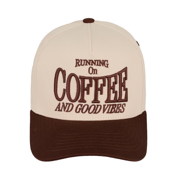 CC RUNNING ON COFFEE AND GOOD VIBES TRUCKER CAP