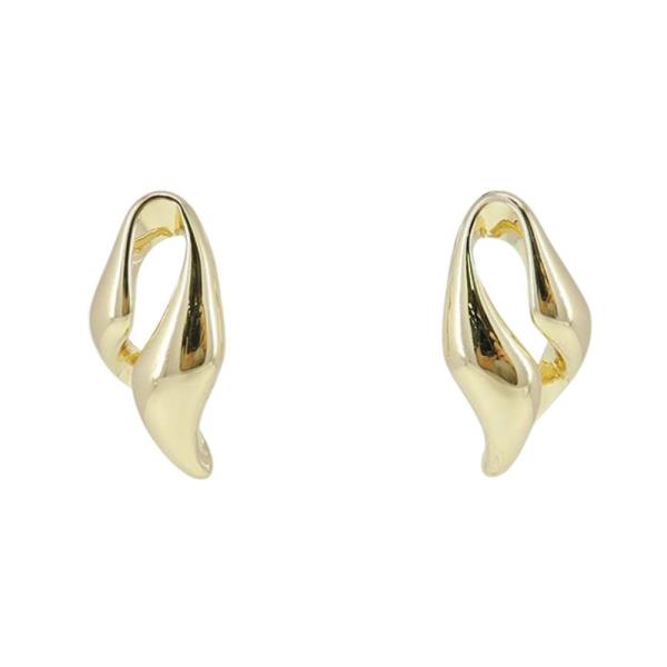 METAL ORGANIC WAVE TWIST STUD EARRING