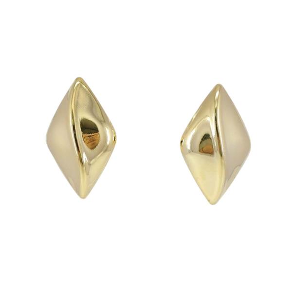 METAL PUFFY DIAMOND STUD EARRING
