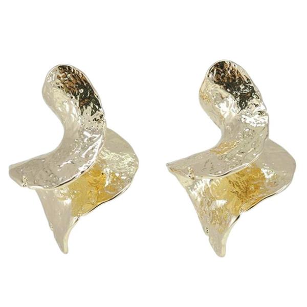 HAMMERED METAL WAVY EARRING