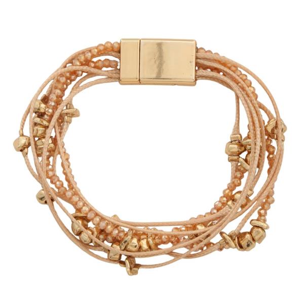 BEADED CORD MAGNETIC BRACELET
