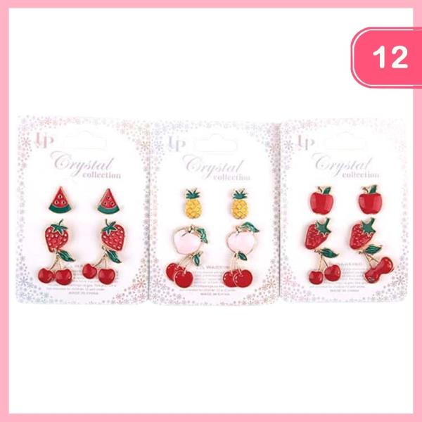 FRUIT POST EARRING (12 UNITS)