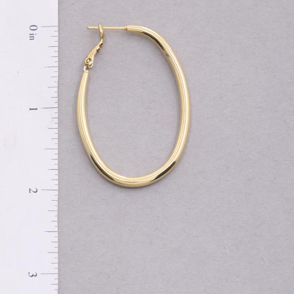14K GOLD DIPPED OVAL SHAPE HOOP EARRING
