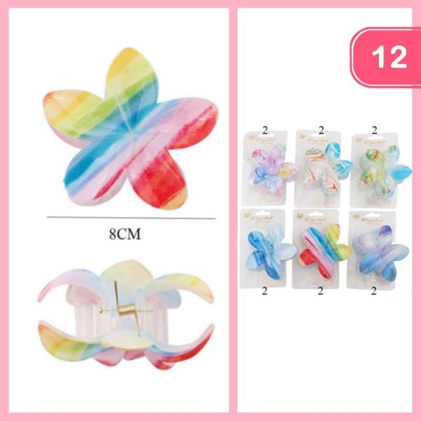 HAWAII FLOWER HAIR CLAW CLIP (12 UNITS)