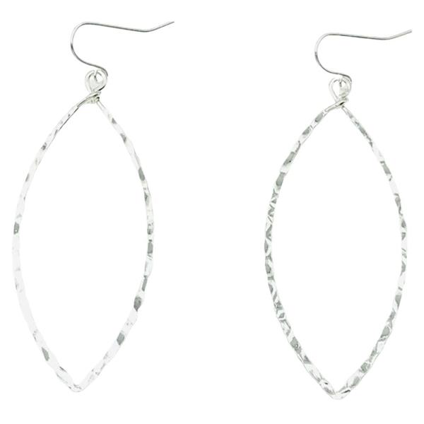 POINTED OVAL METAL DANGLE EARRING