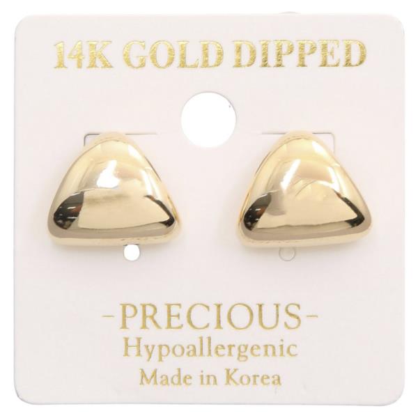 14K GOLD DIPPED TRIANGLE SHAPE EARRING