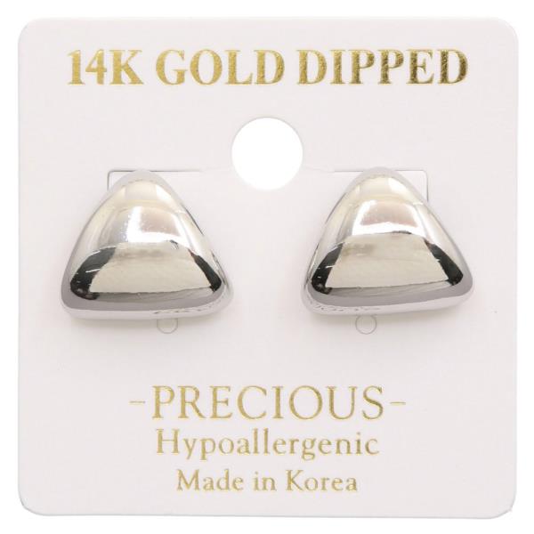 14K GOLD DIPPED TRIANGLE SHAPE EARRING