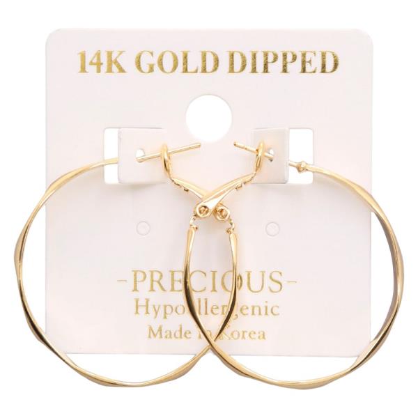 14K GOLD DIPPED BENT METAL HOOP EARRING