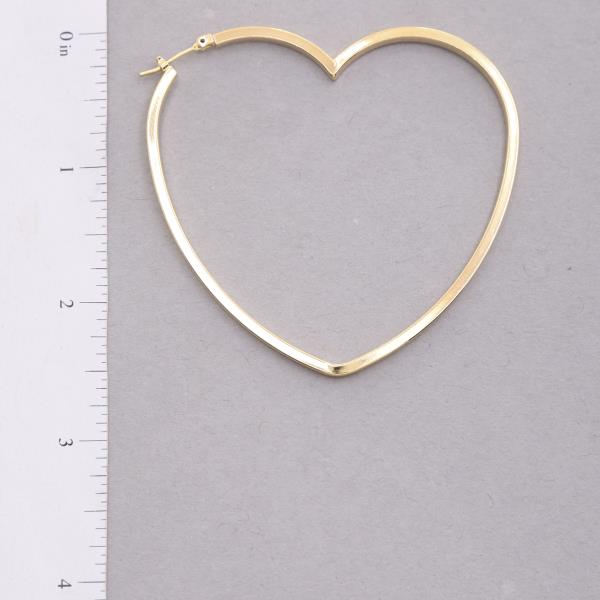 14K GOLD DIPPED HEART SHAPE HOOP EARRING