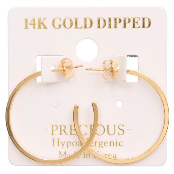 14K GOLD DIPPED HYPOALLERGENIC OPEN HOOP EARRING