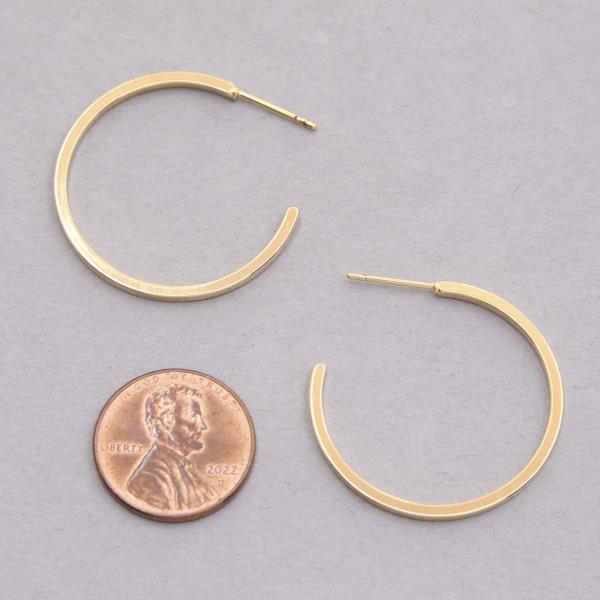 14K GOLD DIPPED HYPOALLERGENIC OPEN HOOP EARRING