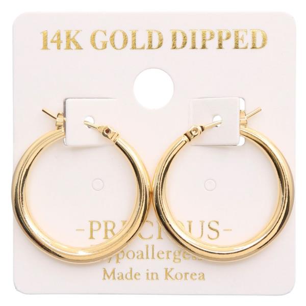 14K GOLD DIPPED SOLID HOOP EARRING