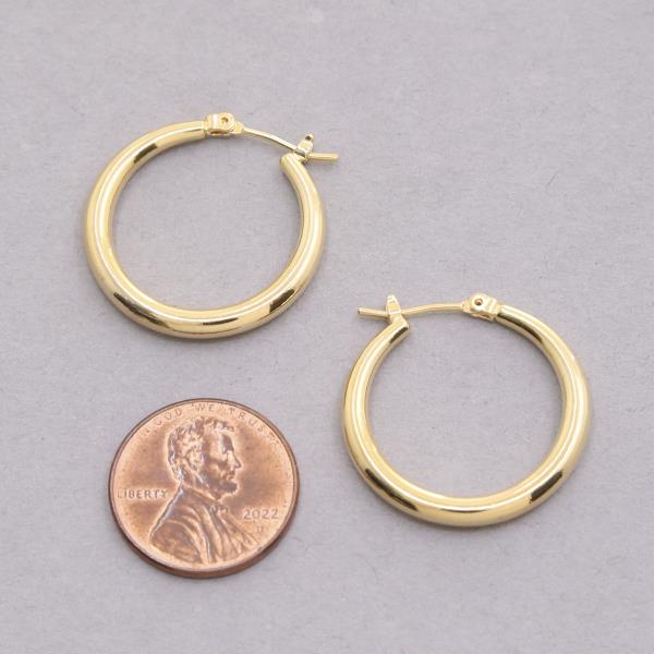 14K GOLD DIPPED SOLID HOOP EARRING