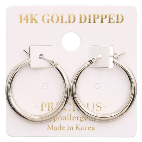 14K GOLD DIPPED SOLID HOOP EARRING